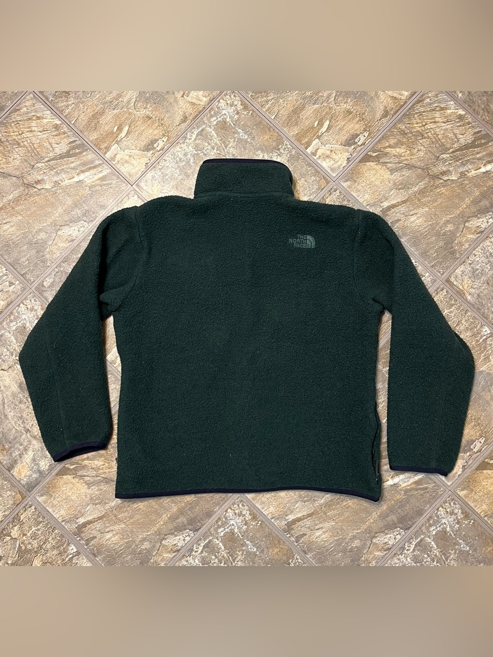 The North Face Sherpa Fleece Jacket Men’s Large Scarab Green Snap Button - Picture 5 of 7